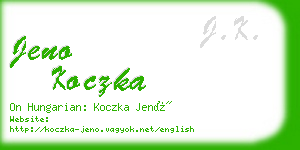 jeno koczka business card